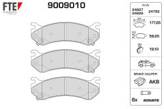 FTE 9009010 — Plăcuțe de frână disc
