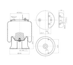 MEC-DIESEL DVSE GA278.1.481 — Carcasă burduf suspensie pneumatică
