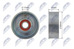 NTY RRK-NS-003 — Rolă întinzătoare curea transmisie