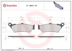 BREMBO 07BB0359 — Plăcuțe de frână disc