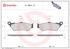 BREMBO 07BB0373 — Plăcuțe de frână disc