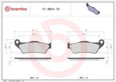 BREMBO 07BB0478 — Plăcuțe de frână disc