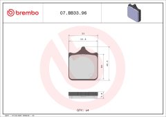 BREMBO 07BB3396 — Колодки тормозные дисковые