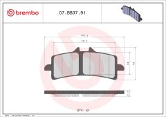 BREMBO 07BB3791 — Plăcuțe de frână disc