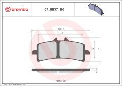 BREMBO 07BB3796 — Plăcuțe de frână disc
