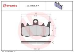 BREMBO 07BB3859 — Колодки тормозные дисковые