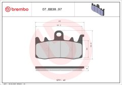BREMBO 07BB3897 — Plăcuțe de frână disc