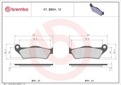 BREMBO 07BB0412 — Plăcuțe de frână disc