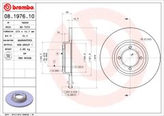 BREMBO 08.1976.10 — Тормозной диск