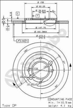 BREMBO 08.2467.20 — Тормозной диск