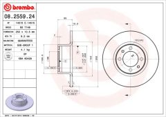 BREMBO 08.2559.24 — Тормозной диск