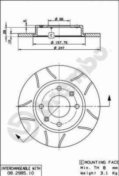 BREMBO 08.2985.75 — Disc de frână