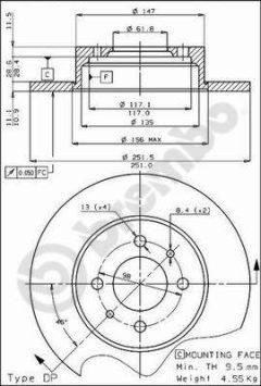 BREMBO 08.3449.10 — Тормозной диск