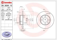 BREMBO 08.3636.10 — Тормозной диск