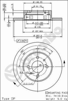 BREMBO 08.4365.10 — Disc de frână