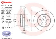 BREMBO 08.5178.31 — Тормозной диск