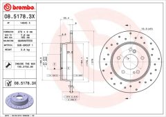 BREMBO 08.5178.3X — Тормозной диск