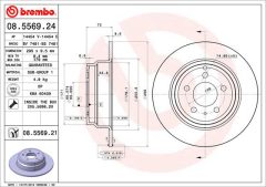 BREMBO 08.5569.21 — Тормозной диск