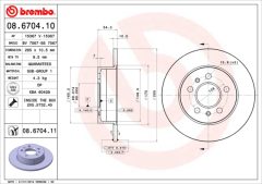 BREMBO 08.6704.10 — Тормозной диск