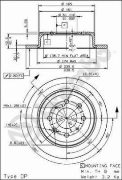 BREMBO 08.7104.75 — Disc de frână