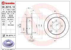 BREMBO 08.8316.10 — Тормозной диск