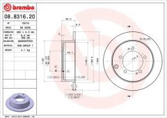 BREMBO 08.8316.20 — Тормозной диск