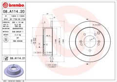 BREMBO 08.A114.20 — Disc de frână