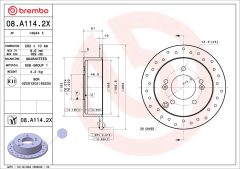 BREMBO 08.A114.2X — Disc de frână