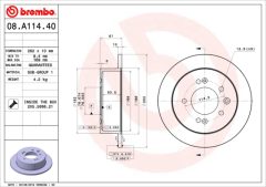 BREMBO 08.A114.40 — Тормозной диск