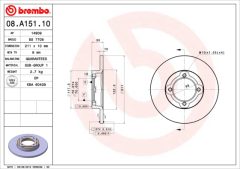 BREMBO 08.A151.10 — Тормозной диск