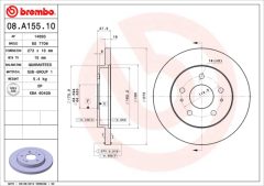 BREMBO 08.A155.10 — Тормозной диск