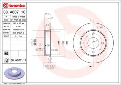 BREMBO 08.A607.10 — Тормозной диск