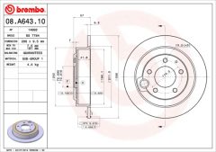 BREMBO 08.A643.10 — Disc de frână