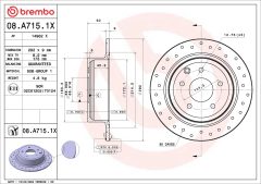 BREMBO 08.A715.1X — Тормозной диск