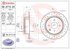 BREMBO 08.A715.2X — Тормозной диск