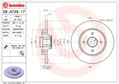 BREMBO 08.A729.17 — Тормозной диск