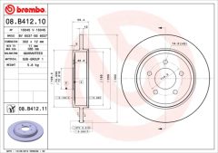 BREMBO 08.B412.10 — Тормозной диск