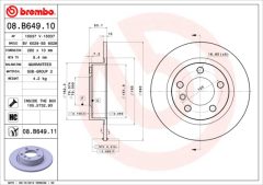 BREMBO 08.B649.10 — Тормозной диск