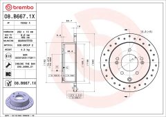 BREMBO 08.B667.1X — Disc de frână
