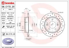 BREMBO 08.C172.2X — Disc de frână