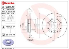 BREMBO 08.C308.11 — Disc de frână