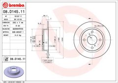 BREMBO 08.D145.11 — Тормозной диск