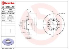BREMBO 08.D165.10 — Disc de frână