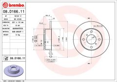 BREMBO 08.D166.11 — Disc de frână