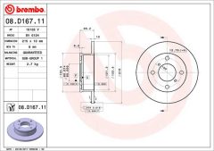 BREMBO 08.D167.11 — Disc de frână