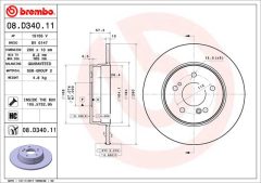 BREMBO 08.D340.11 — Disc de frână