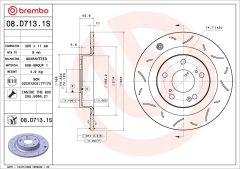BREMBO 08.D713.1S — Тормозной диск