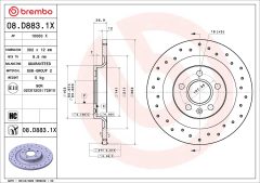 BREMBO 08.D883.1X — Тормозной диск