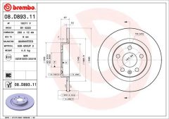BREMBO 08.D893.11 — Тормозной диск