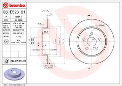 BREMBO 08.E523.21 — Тормозной диск